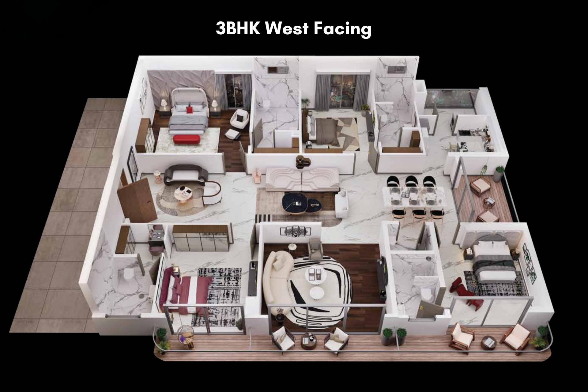 3BHK West Facing