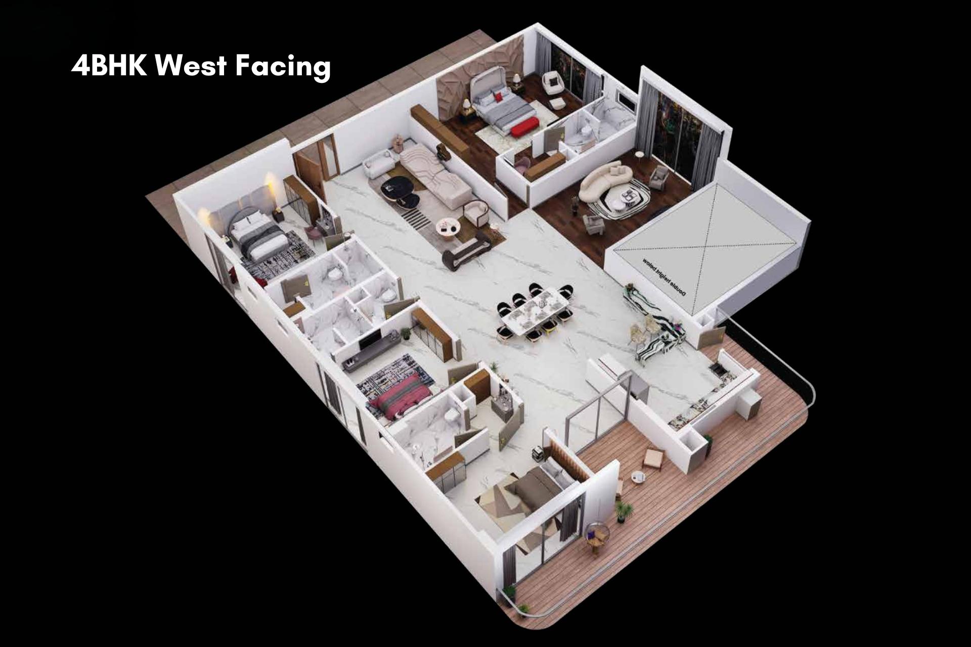 4BHK West Facing